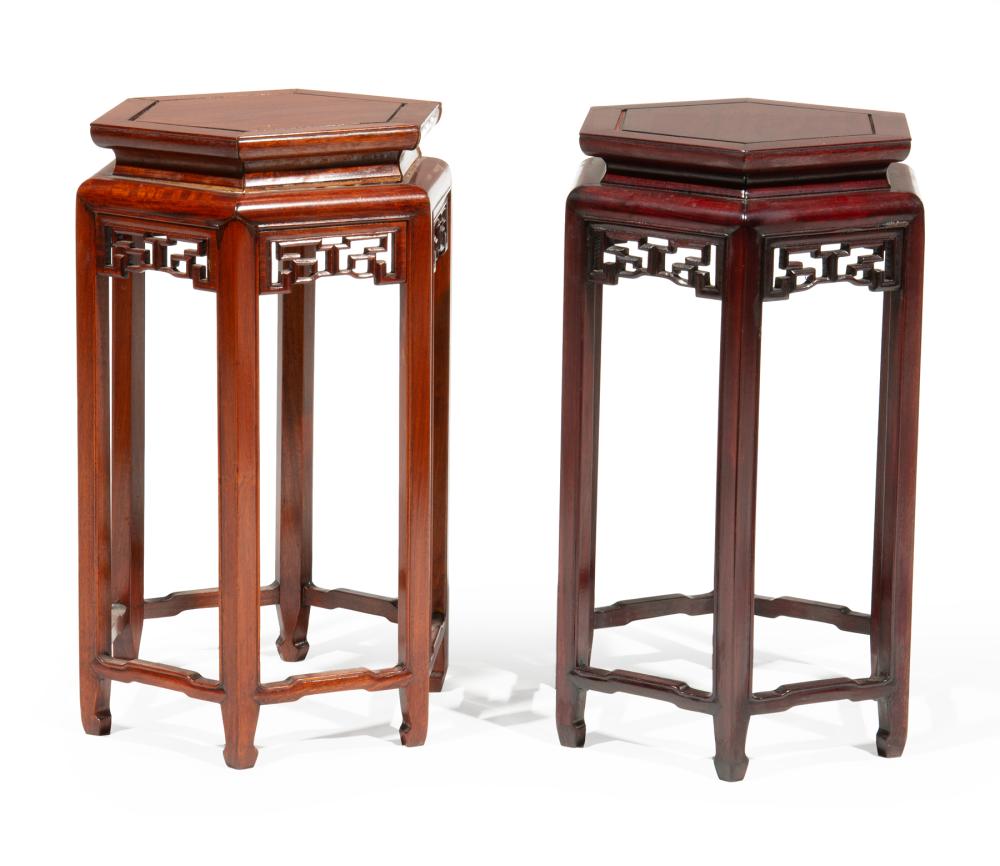 PAIR OF DECORATIVE CHINESE HARDWOOD