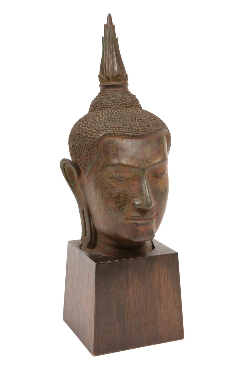 THAI U THONG STYLE BRONZE HEAD 2e30b0