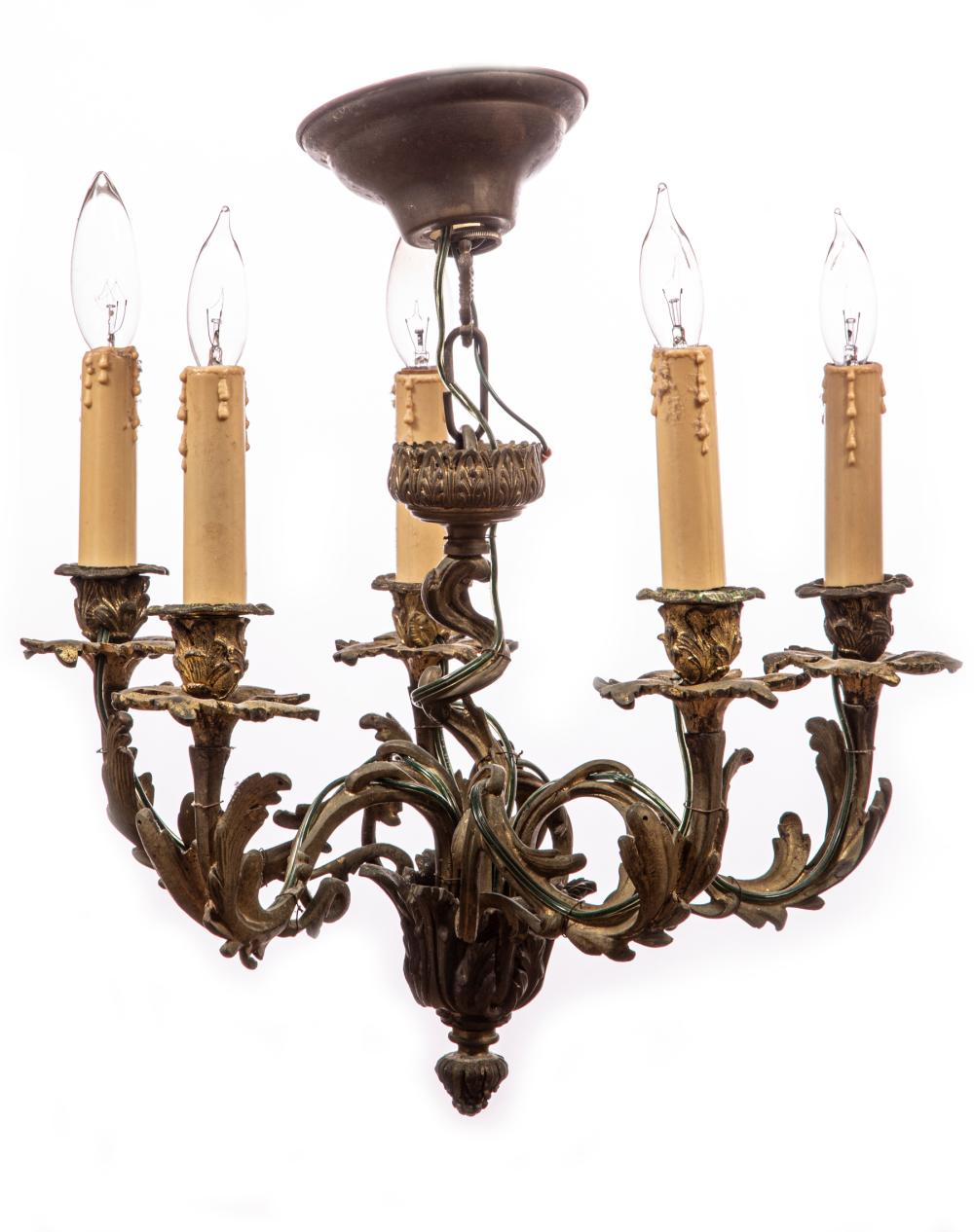 LOUIS XV STYLE BRONZE FIVE LIGHT 2e3127