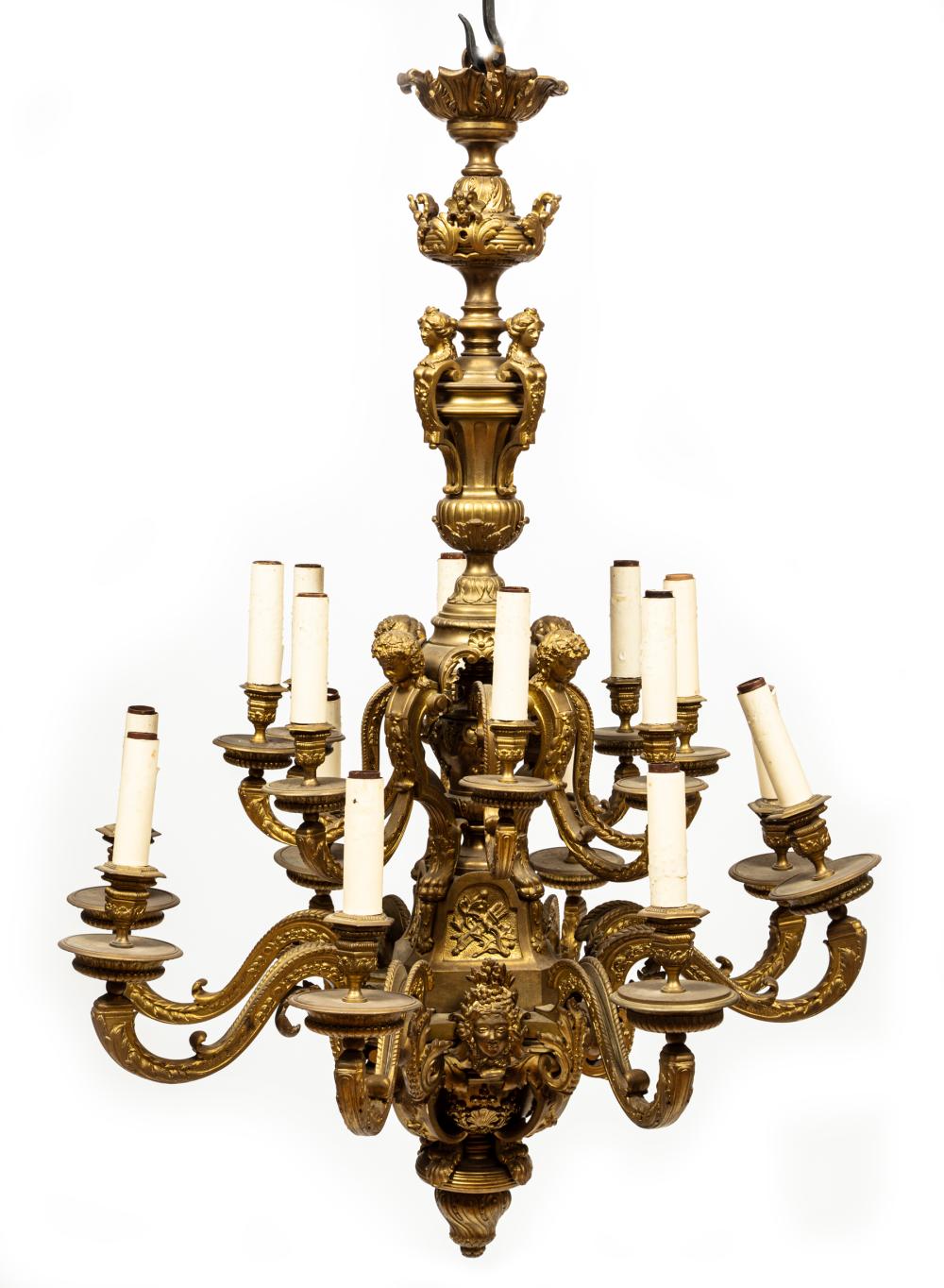 LOUIS XVI-STYLE BRONZE SIXTEEN-LIGHT