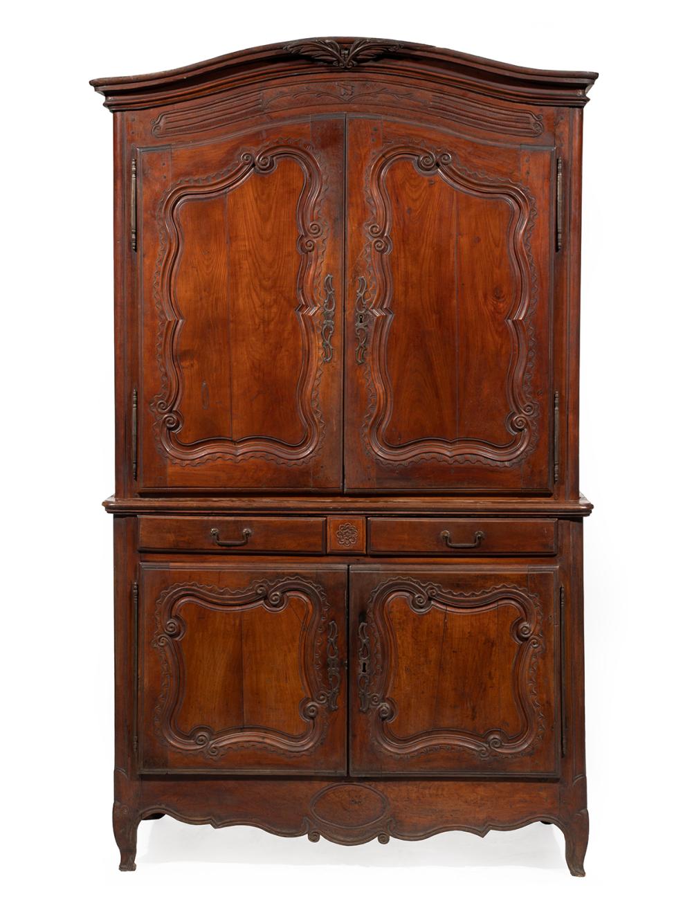 FRENCH CARVED WALNUT BUFFET A DEUX