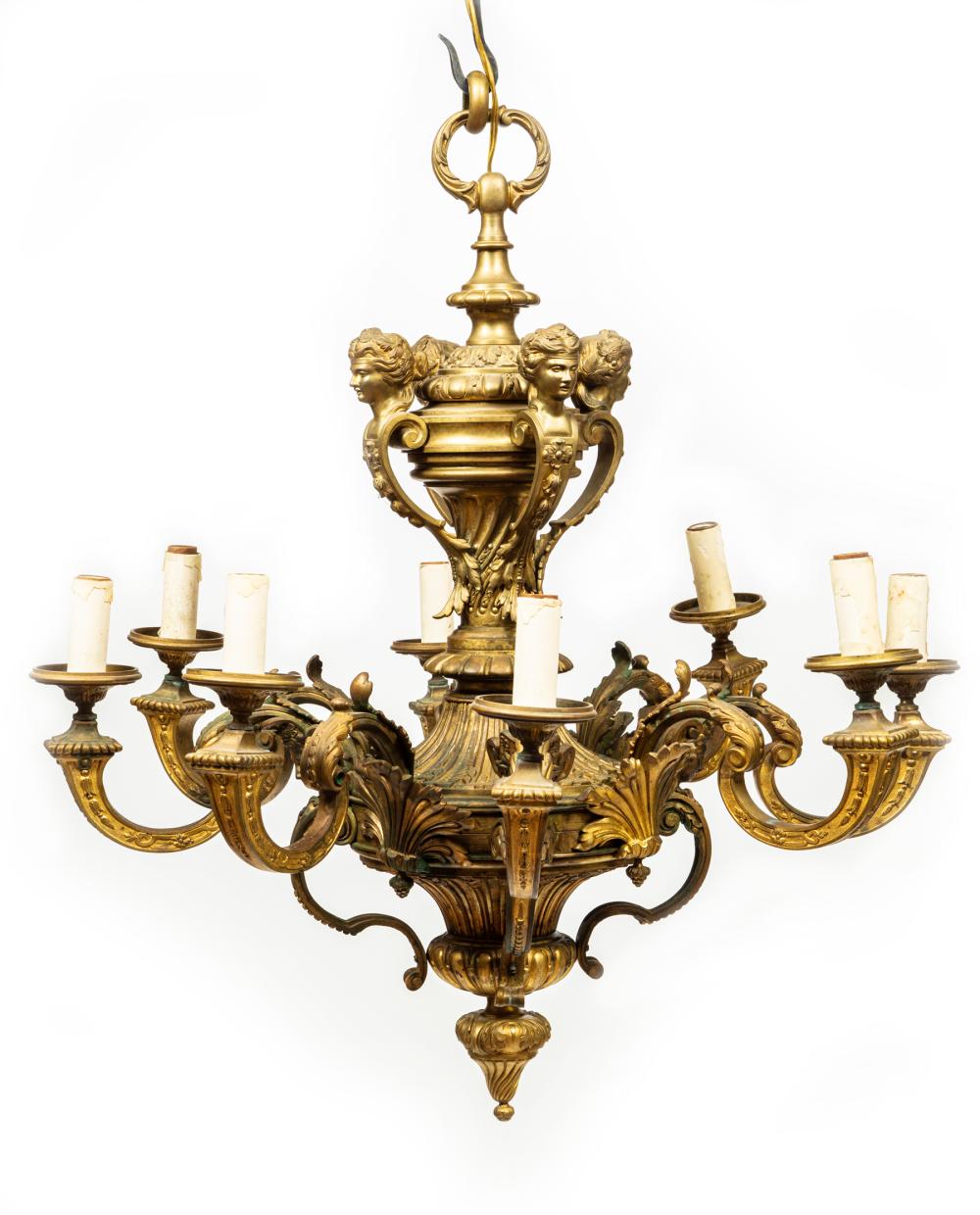 LOUIS XVI STYLE BRONZE EIGHT LIGHT 2e3128