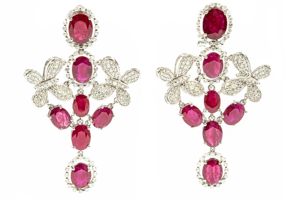 WHITE GOLD RUBY AND DIAMOND DANGLE 2e3235