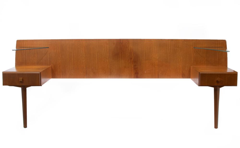 DANISH MODERN TEAK HEADBOARD AND