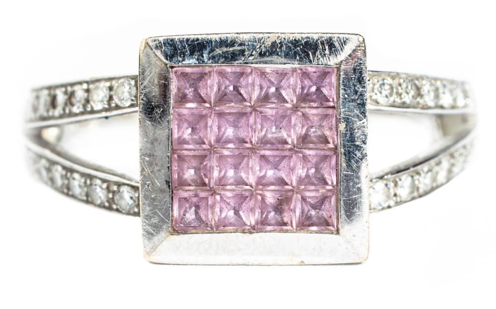 GOLD, CHECKERBOARD PINK SAPPHIRE,