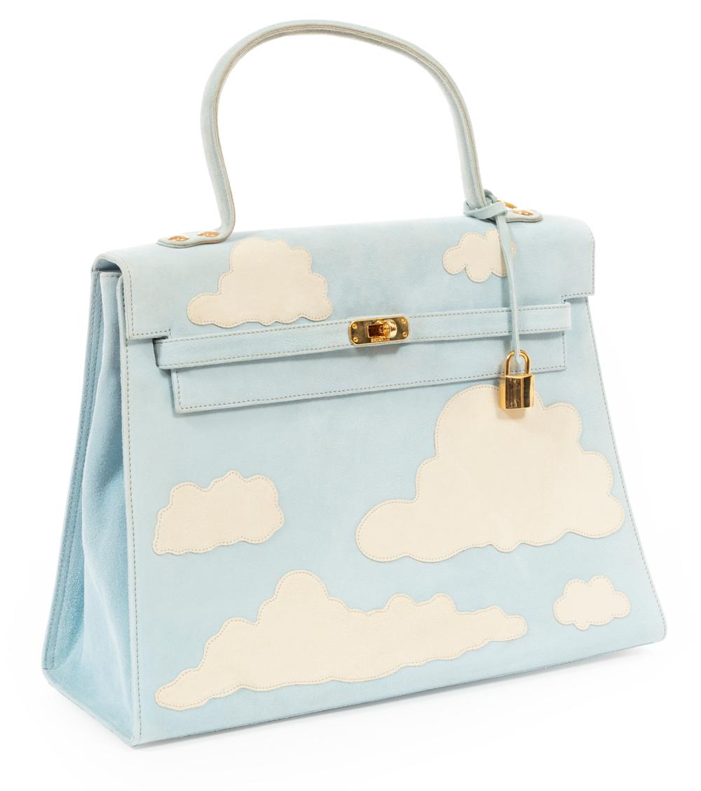 MOSCHINO BLUE AND WHITE SUEDE "CLOUD"