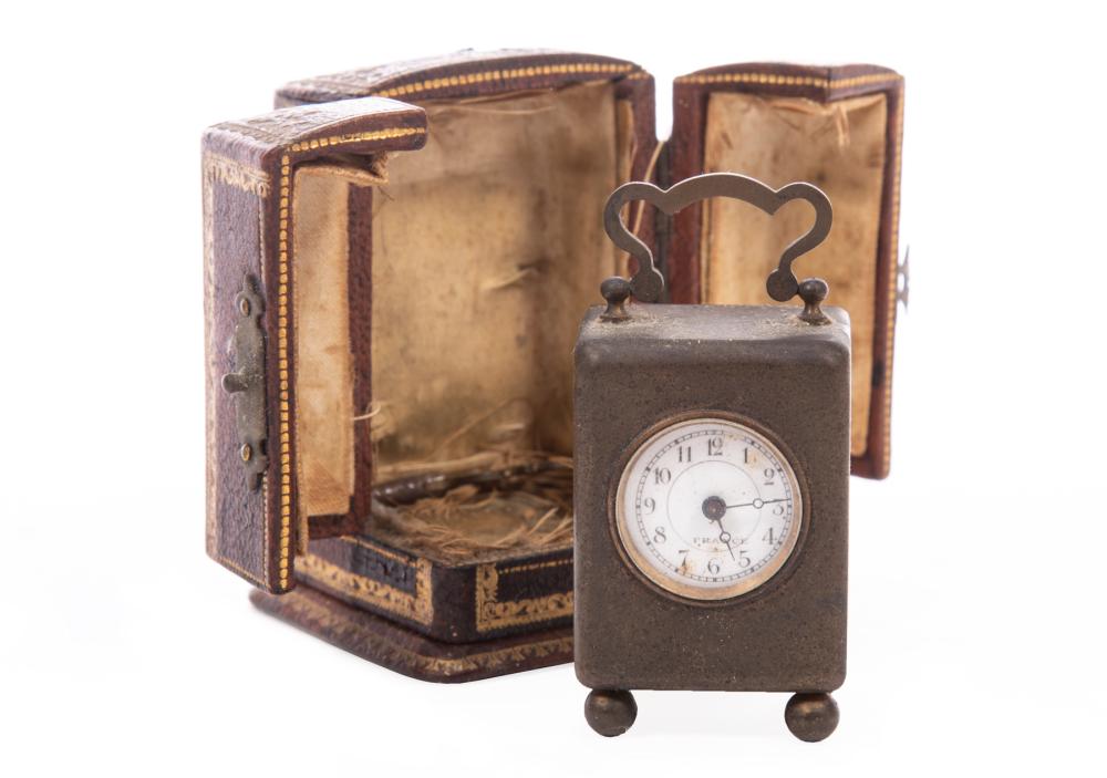 FRENCH MINIATURE TRAVEL CLOCKFrench