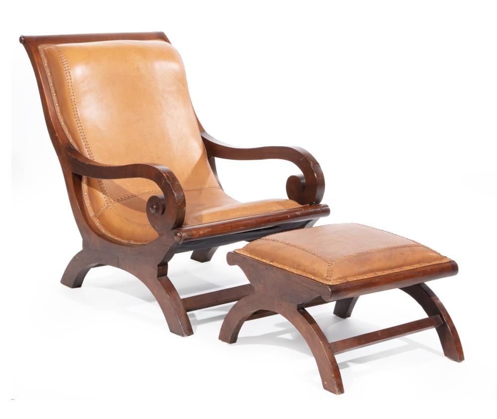 CARVED MAHOGANY CAMPECHE CHAIR