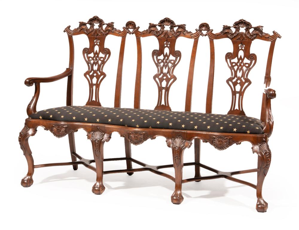 AMERICAN CHIPPENDALE-STYLE CARVED