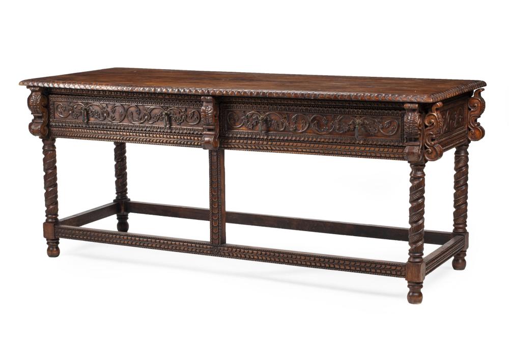 PORTUGUESE CARVED WALNUT CONSOLE 2e3431