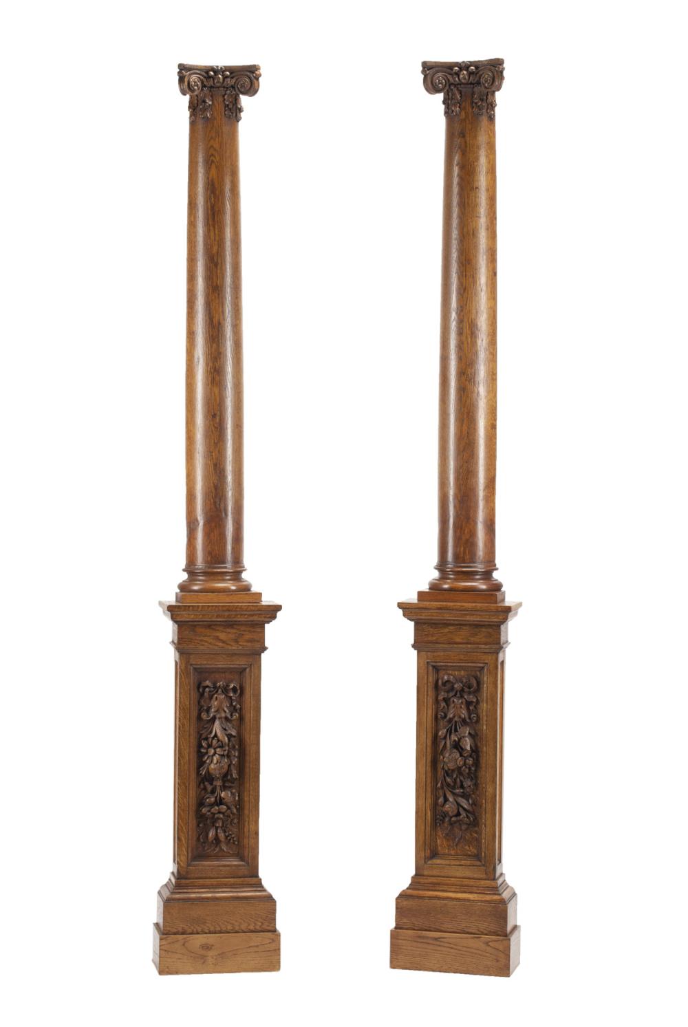 PAIR OF FRENCH CARVED WALL COLUMNSPair 2e3432