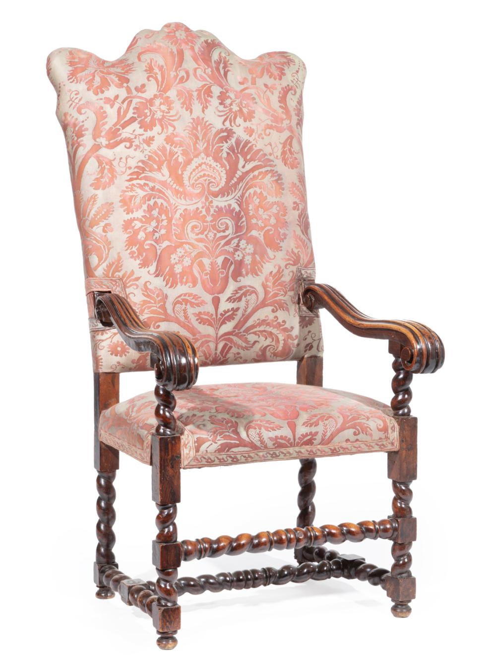 CONTINENTAL CARVED WALNUT ARMCHAIRContinental 2e343c