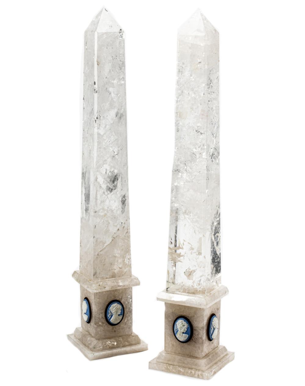 PAIR OF CONTINENTAL ROCK CRYSTAL