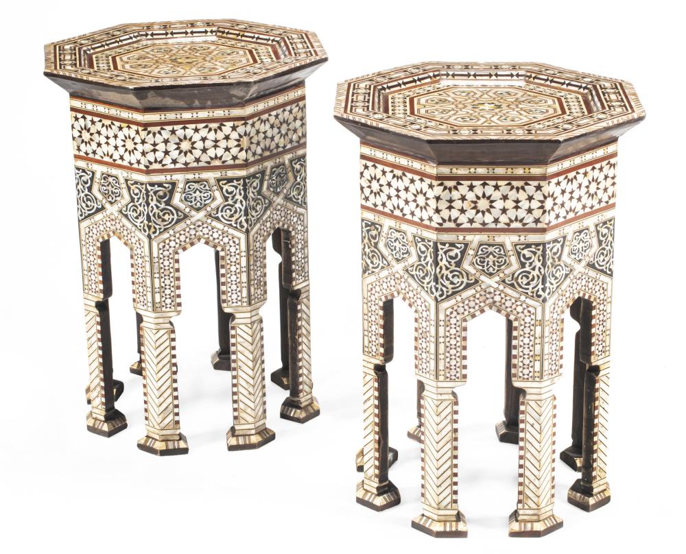 PAIR OF MOORISH INLAID HARDWOOD 2e3478