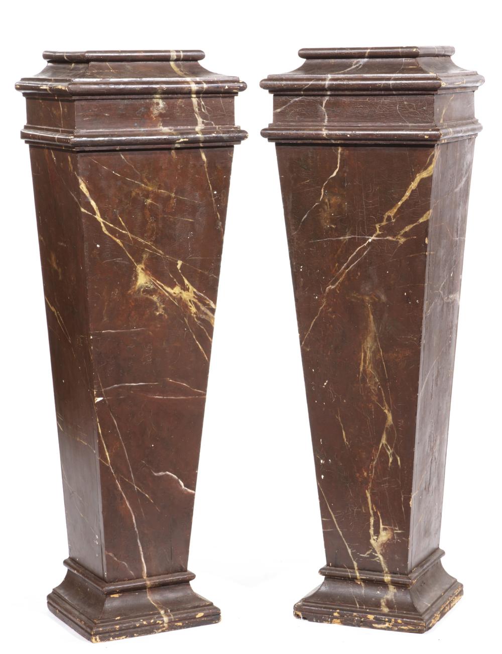 PAIR OF CONTINENTAL FAUX MARBRE