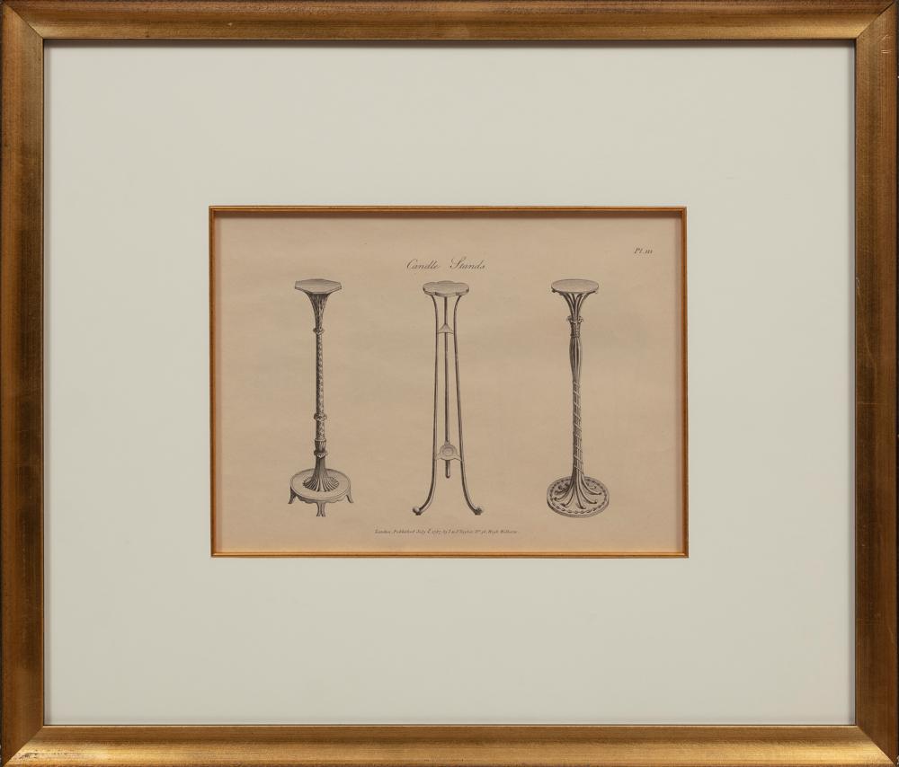 PAIR OF ANTIQUE PRINTS OF CANDLESTANDSPair