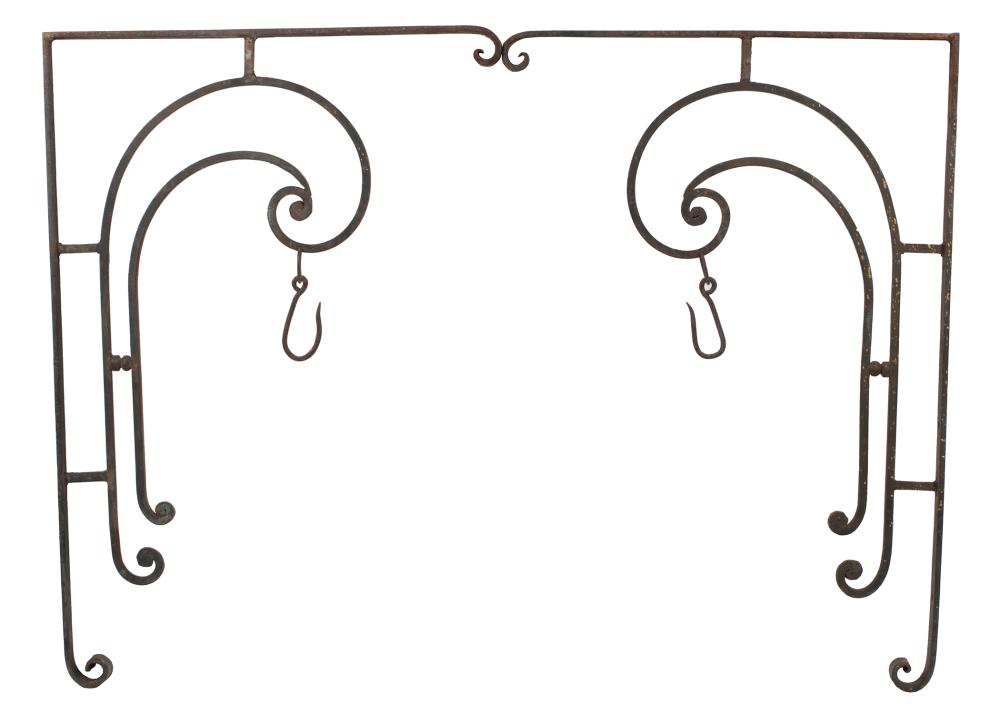 PAIR OF LARGE FRENCH WROUGHT IRON 2e3585