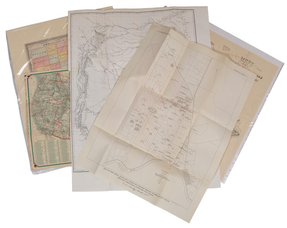 EIGHT ANTIQUE MAPS OF TEXASEight Antique