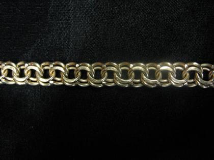Heavy link yellow gold charm bracelet