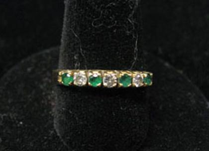 Emerald and diamond ring    Band