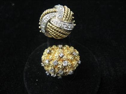 Diamond dome rings    Two 14 karat yellow