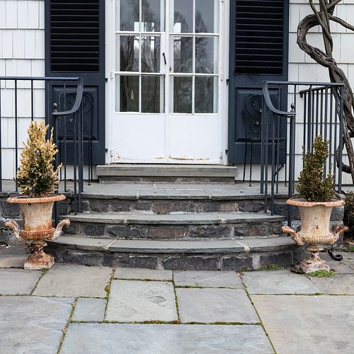 PAIR OF WHITE PAINTED CAST IRON