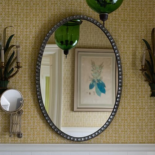 LARGE IRISH CUT GLASS OVAL MIRROR39 2e3a87