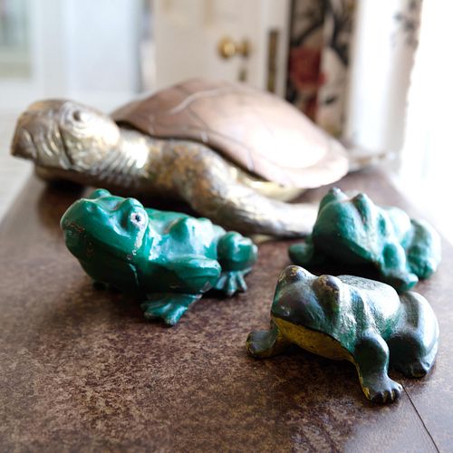 LARGE PATINATED METAL SEA TURTLE 2e3abc