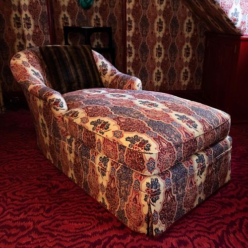 PRINTED COTTON UPHOLSTERED CHAISE 2e3ad4