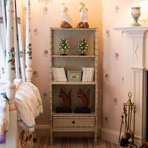 REGENCY STYLE PAINTED BOOKCASE,