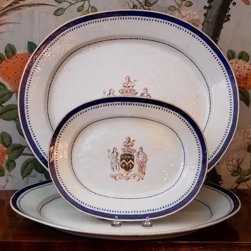 THREE CHINESE EXPORT PLATTERS IN