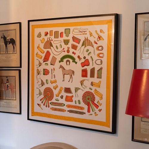 TWO FRAMED HERMES EQUESTRIAN THEMED 2e3b30