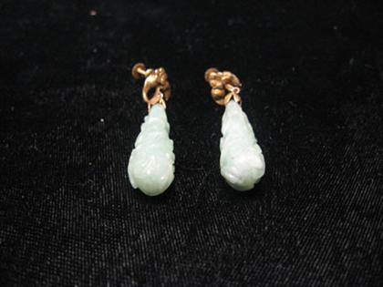 Jade drop earrings Long tear 49f88
