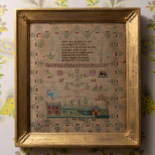 ENGLISH SAMPLER SIGNED MARY HUNTER  2e3b59