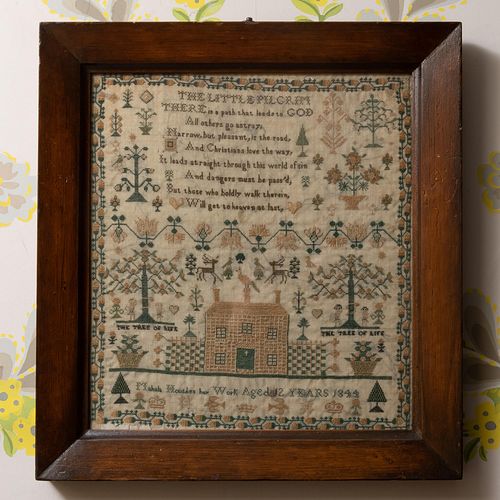 ENGLISH NEEDLEWORK SAMPLER SIGNED 2e3b72