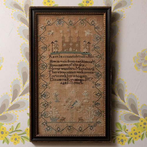 TWO ENGLISH NEEDLEWORK SAMPLERS  2e3b6e