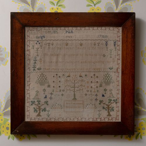 TWO ENGLISH NEEDLEWORK SAMPLERS  2e3b70