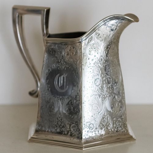 AMERICAN SILVER WATER PITCHER,