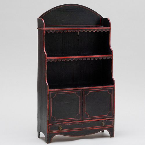 REGENCY RED AND BLACK PAINTED CHIFFONNIER4 2e3bcf