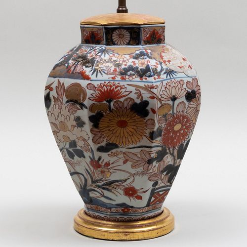 JAPANESE IMARI JAR MOUNTED AS A