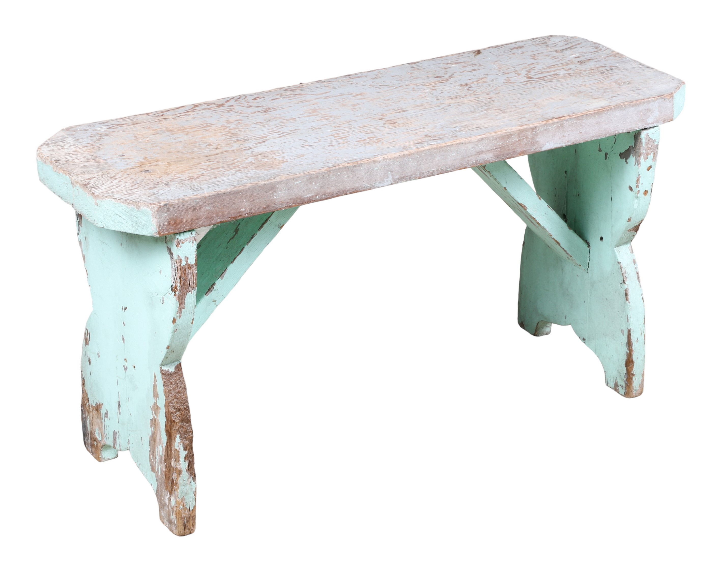 Painted waterbench, turquoise painted,