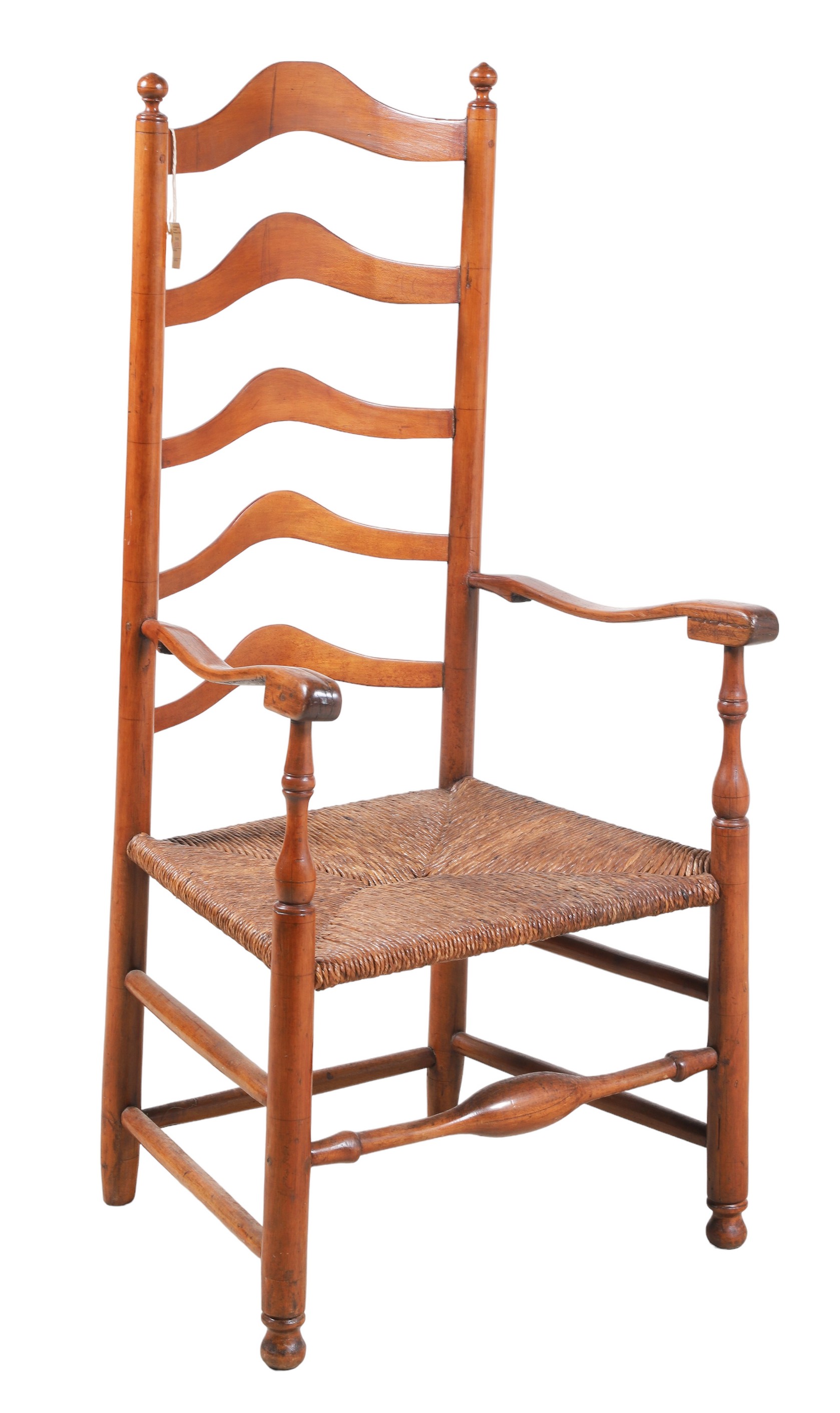 5 slat ladderback rush seat armchair