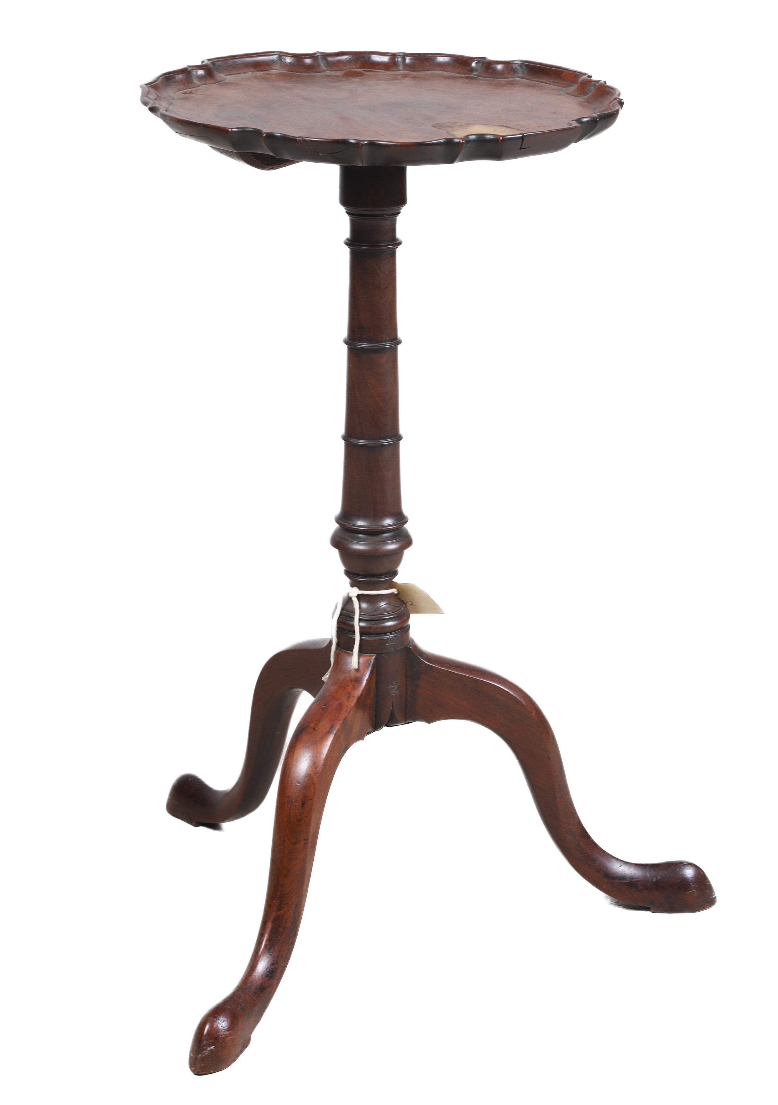 Mahogany Queen Anne pie crust candlestand  2e1510