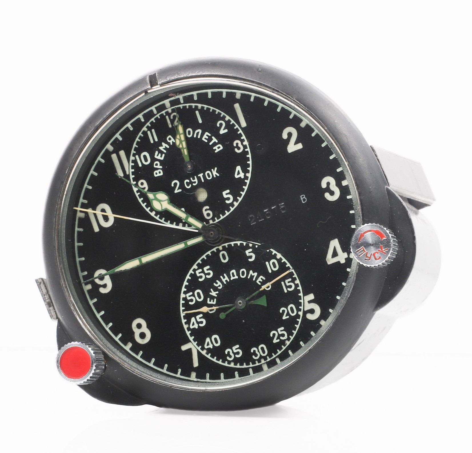 A Soviet air force AChS cockpit clock,