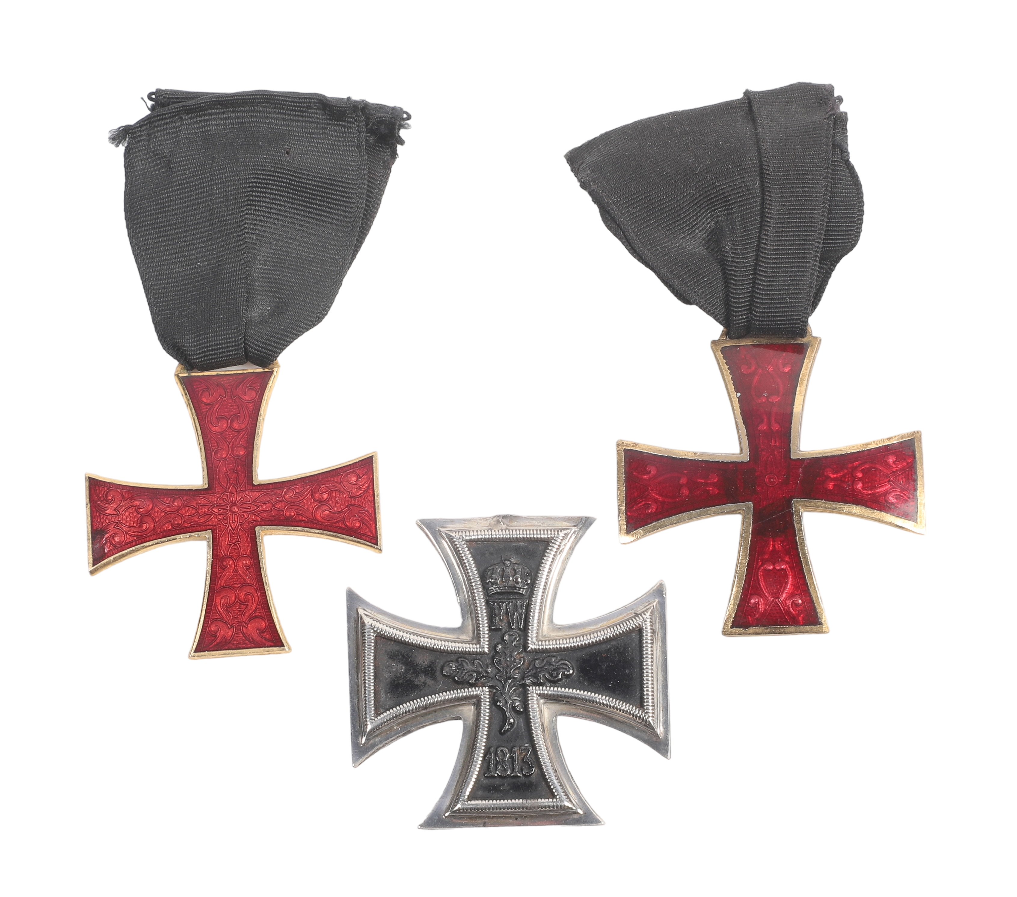 (3) German iron cross medals, c/o