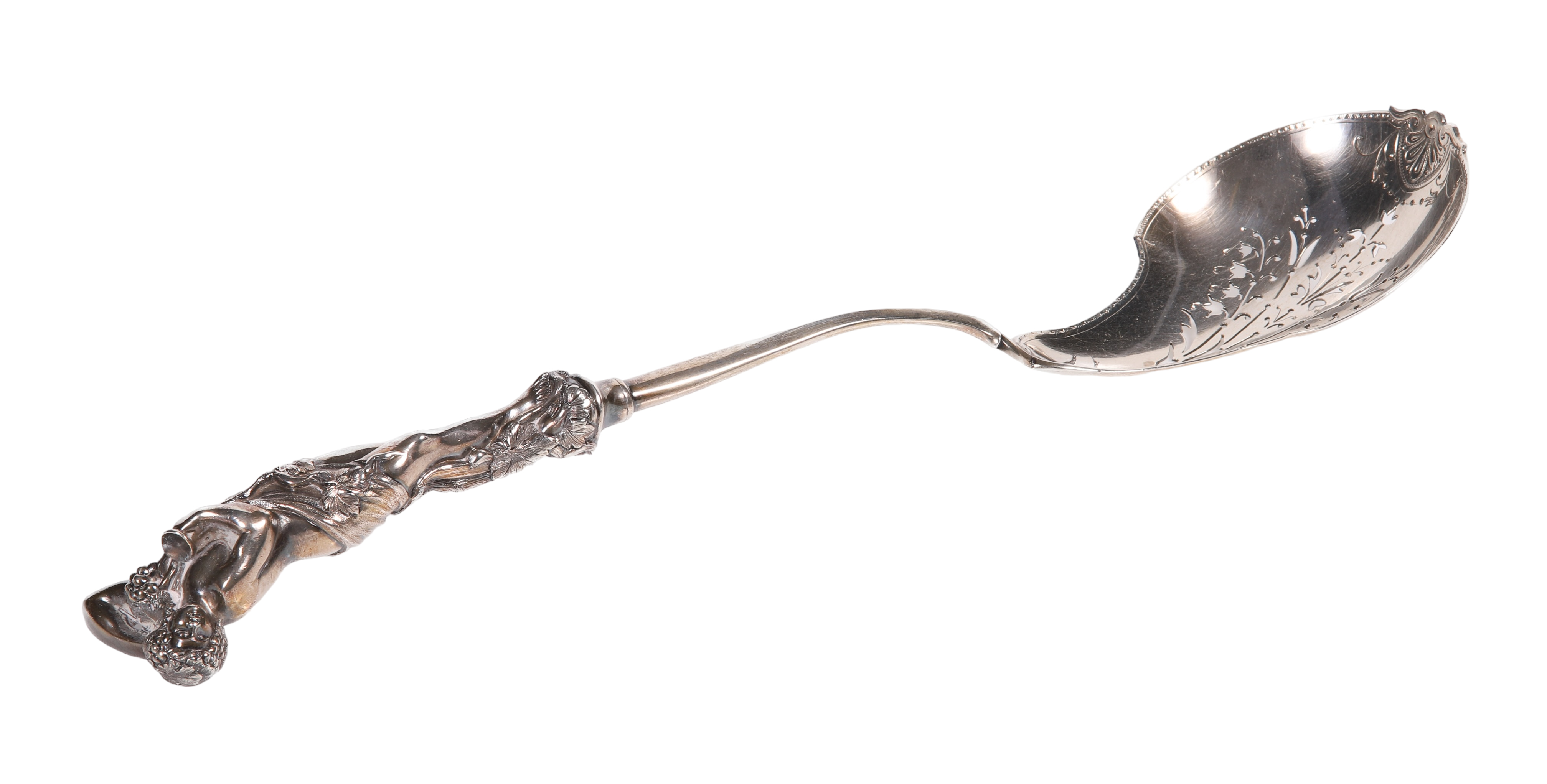 Sterling figural handled ladle, JE Caldwell