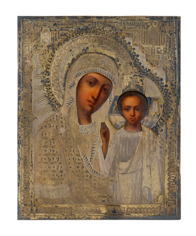 Russian icon MADONNA CHILD  49bbf