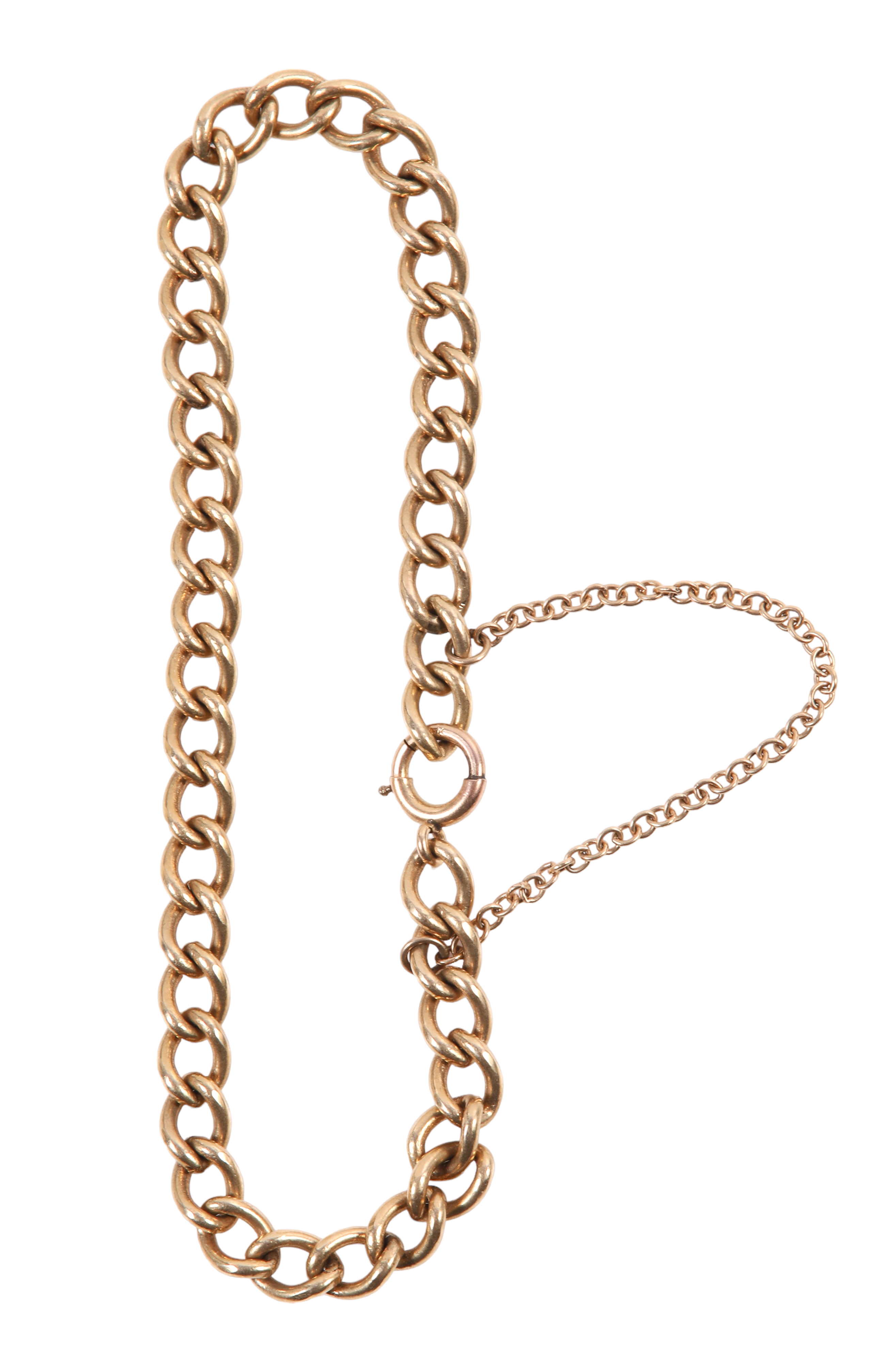 14K Yellow gold curb link bracelet,