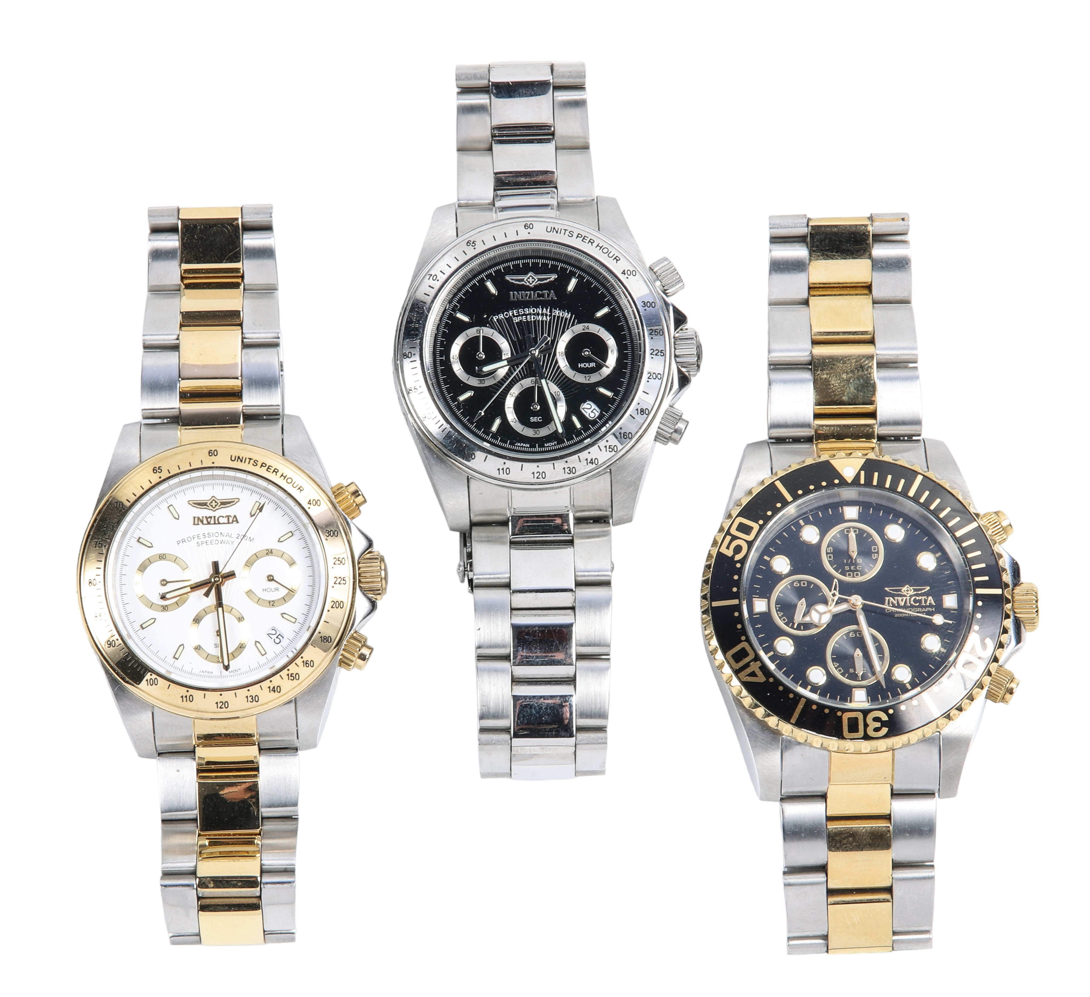 (3) Invicta mens wrist watches