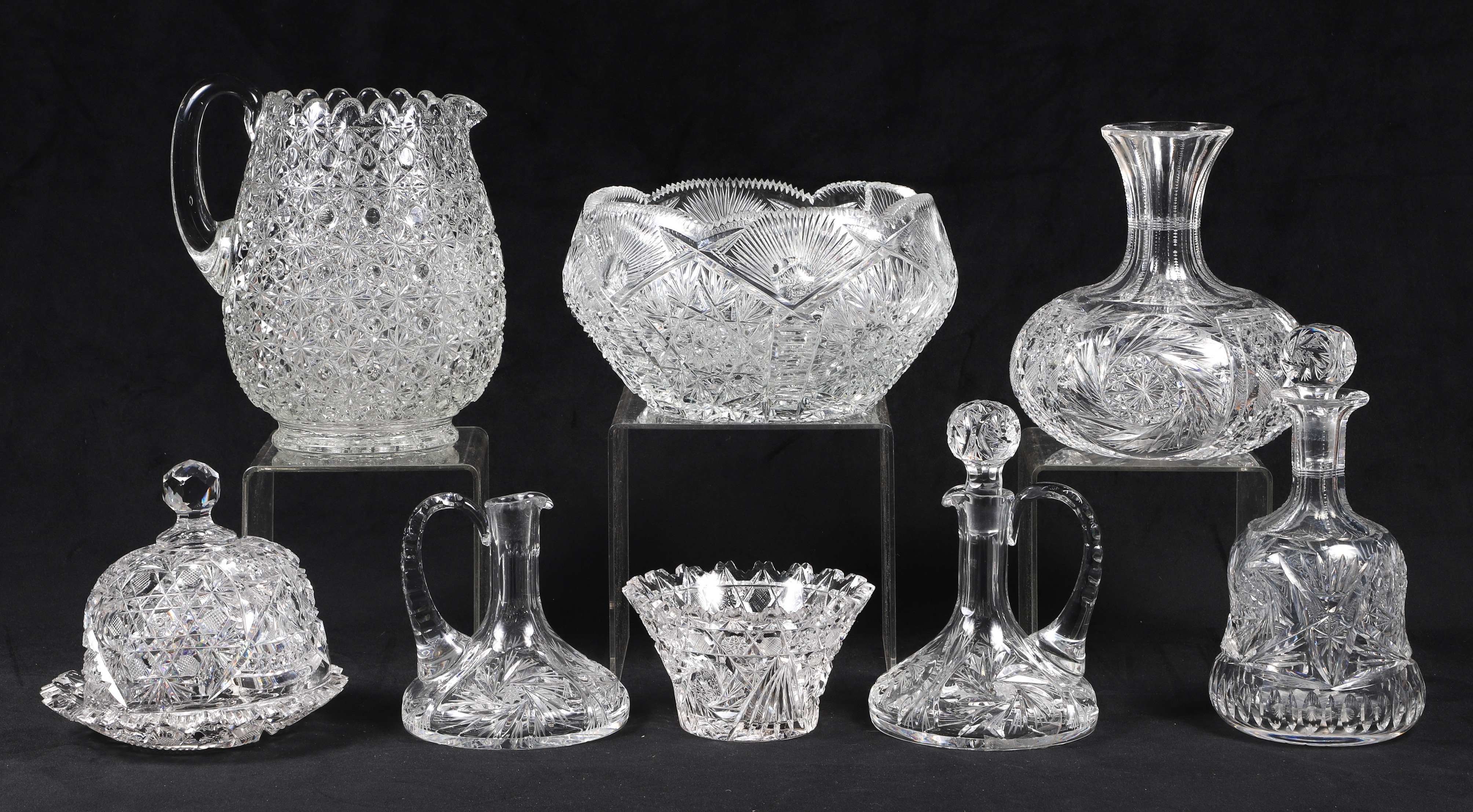 (8) Pcs ABCG and pressed glass